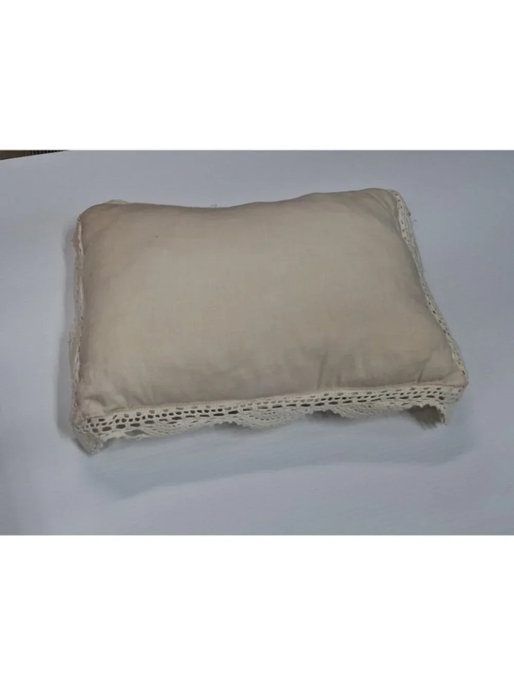 Vtg Decorative Crochet Pillow Cotton -10x15